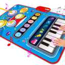 Toys for 1 Year Old Boy Gifts, 2-in-1 Musical Mat Toys for 1 2 3 4 5 Year Old,Educational Musical First Birthday Gifts 3 Boys,Christmas Stocking Stuffers Toddler (Blue)