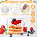Jingmore 400 Pcs Plastic Dessert Cups with Lids and Spoons, 8 oz 9 oz Clear Dessert Parfait Appetizer Cups Square Disposable Party Serving for Yogurt Puddings Fruits Ice Creams Cakes