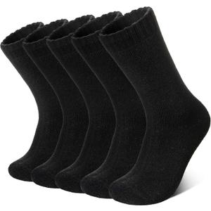 Merino Wool Socks for Women 5 Pairs Warm Winter Hiking Thick Thermal Cozy Boot Work Soft Ladies Crew Socks