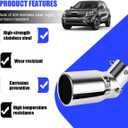 Stainless Steel Car Exhaust Tip, 2.5" to 3.3" Adjustable Vehicle Modification Tail Exhaust Pipe, Chrome-Plated Automotive Finish Tailpipe Decoration Accessories, Universal Fit (Silver)