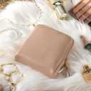 2 x 1 Pcs Small Travel Jewelry Case Bridesmaid Gift for Bachelorette Wedding Day, Mini Jewelry Pouch Organizer Bag with Zipper, Portable Waterproof Velvet Jewelries Bag for Rings, Necklaces (Brown)