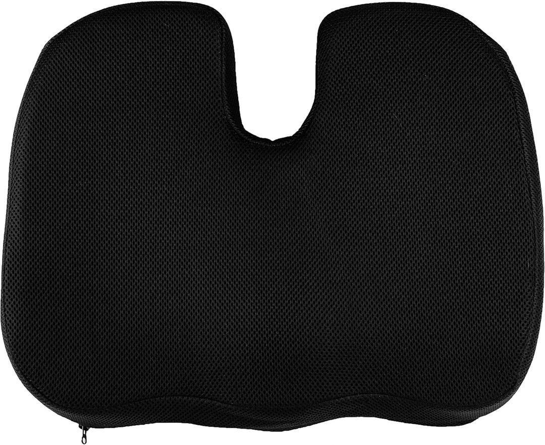 Castle Squire Contour Memory Foam Seat Cushion for Tailbone and Back Pain Relief - Contoured Seat Pillow for Office Chairs, Autos, and Other Household Seating