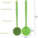 iTokGoK Silver-Infused Silicone Back Scrubber with Long Handle Back Brush for Shower,Back Brush Long Handle for Men and Women,Ergonomic No-Slip Handle, Long-Lasting (Green)