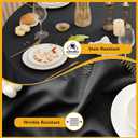 6-Pack Black Round Tablecloths, 120 Inches, Stain-Resistant Polyester for 5-6 Ft Round Tables - Washable Table Covers for Weddings, Banquets, Birthday Parties, Events