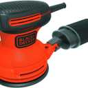 BLACK+DECKER Orbital Sander, 5 Inch, 2.0 Amp, 12000 OPM, Corded, 1 Sandpaper Sheet and Dust Bag Included (BDERO100)