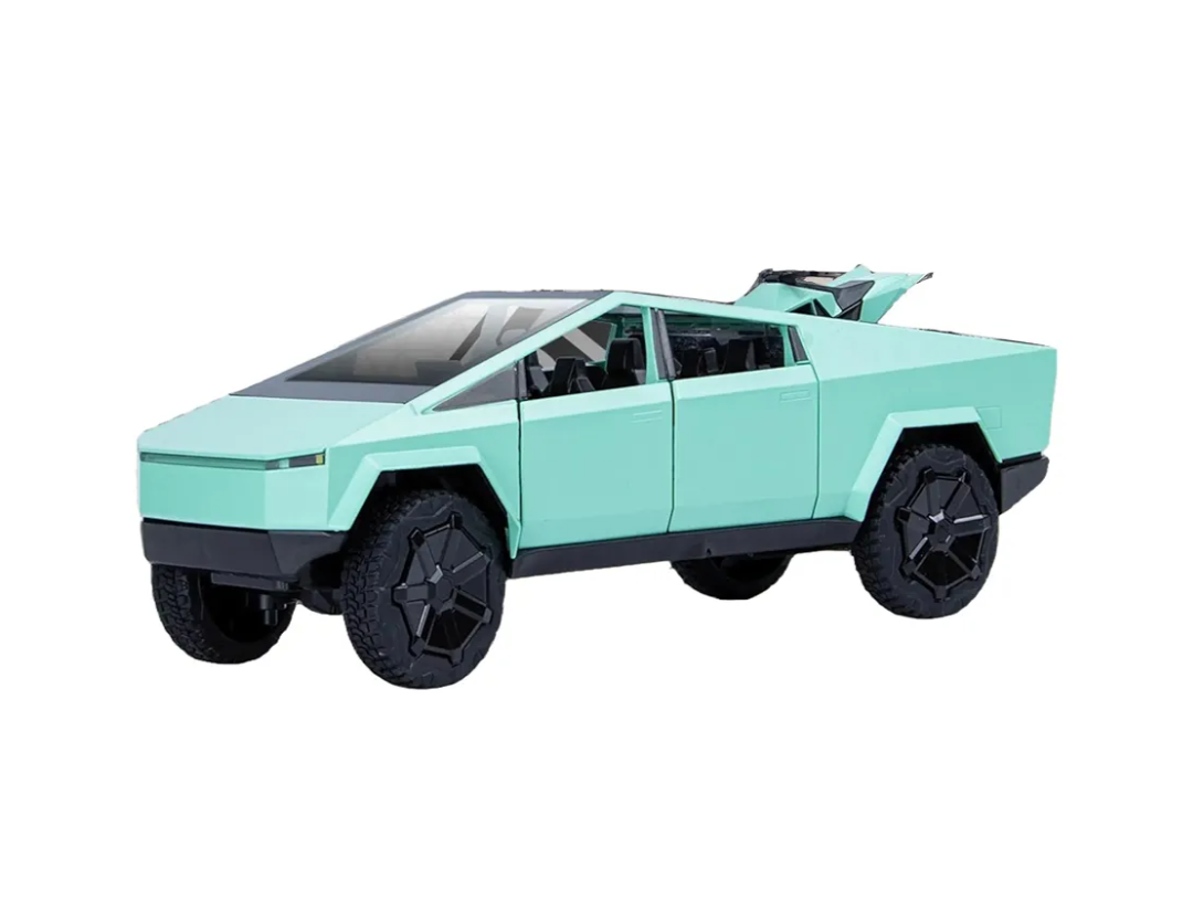Scale Alloy Steel Pickup Car Model Toys with Horn Glow Running (Green), Pack Of 2 