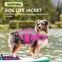 Large Dog Life Jacket, XL Dog Life Vest for Swimming, Reflective Pet Lifejacket Swimming Vest with High Buoyancy Rescue Handle, Lightweight Pet Safety Lifesaver for Boating, Hot Pink XL