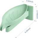 Leaf-Shaped Wall-Mounted Soap Holder with 3 Adjustable Drainage Positions & 180 Rotating Tray  Heavy-Duty Adhesive Backing, Space-Saving Soap Holder for Showers, Sinks, Green