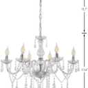 Vlaikz 6 Light Wedding Decoration Crystal Chandelier Candle Crystal Pendant Light Transparent K9 Crystal Lamp Modern Luxury Ceiling Living Room Bedroom Princess Room Hallway Lighting (Sliver)