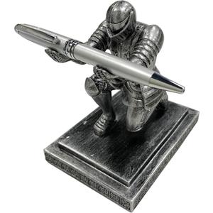 Executive Knight Pen Holder with a Pen Personalized Desk Accessories Decor Home Office Cool Pen Stand Iron