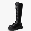 DREAM PAIRS Knee High Boots Women, Fashion Combat Boots Chunky Platform Lace Up Lug Sole Boots For Women, Size 9.5