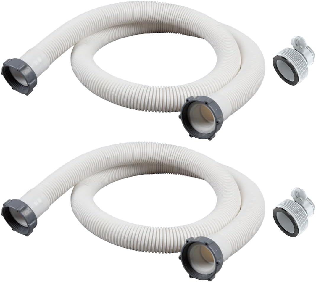2 Pack Pool Hoses for Above Ground Pools 59"x1.5" With 2 Type B Hose Adapters - Pool Pump Hose Accessories - Above Ground Pool Hose Replacement - Pool Pump Hoses for Above Ground Pools
