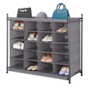 STORAGE MANIAC Stackable Shoe Cubby Organizer, Free Standing Shoe Cube Rack for Entryway, Bedroom, Apartment, Closet, 20Cube Gray (13.4"D x 32.3"W x 27.8"H)