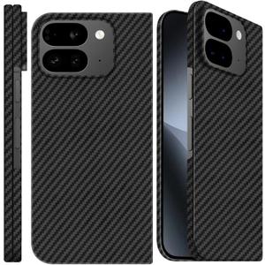 Slim 1500D Aramid Fiber Case Compatible with Google Pixel 10 Pro Fold, Thin Carbon Fiber Cover with Wireless Charging Support (Matte Black) NO Magnet Built in