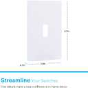 Power Gear Single Toggle Screwless Wall Plate Cover, 4.75" H x 2.9 L, Outlet Covers Wall Plate, Light Switch Cover Plate, Switch Plates and Outlet Covers, Outlet Cover Plate, UL Listed, 10 PK, 70652