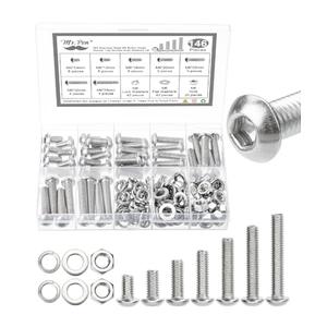 Mr. Pen- Nuts and Bolts Assortment Kit, 146 pcs, Stainless Steel, M6 Screws (7 Sizes 6-30mm)Button Head Socket Cap Screws Assorted Nuts and Bolts Nut Bolt and Washer Assortment Bolt and Nut Assortment
