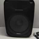 Portable 15-Inch PA Speaker System DJ Amplified Loud Speaker with Stand Bluetooth/USB/SD Card Reader/FM Radio/Remote Control/LED Light, Good for Churches, Bands, Parties