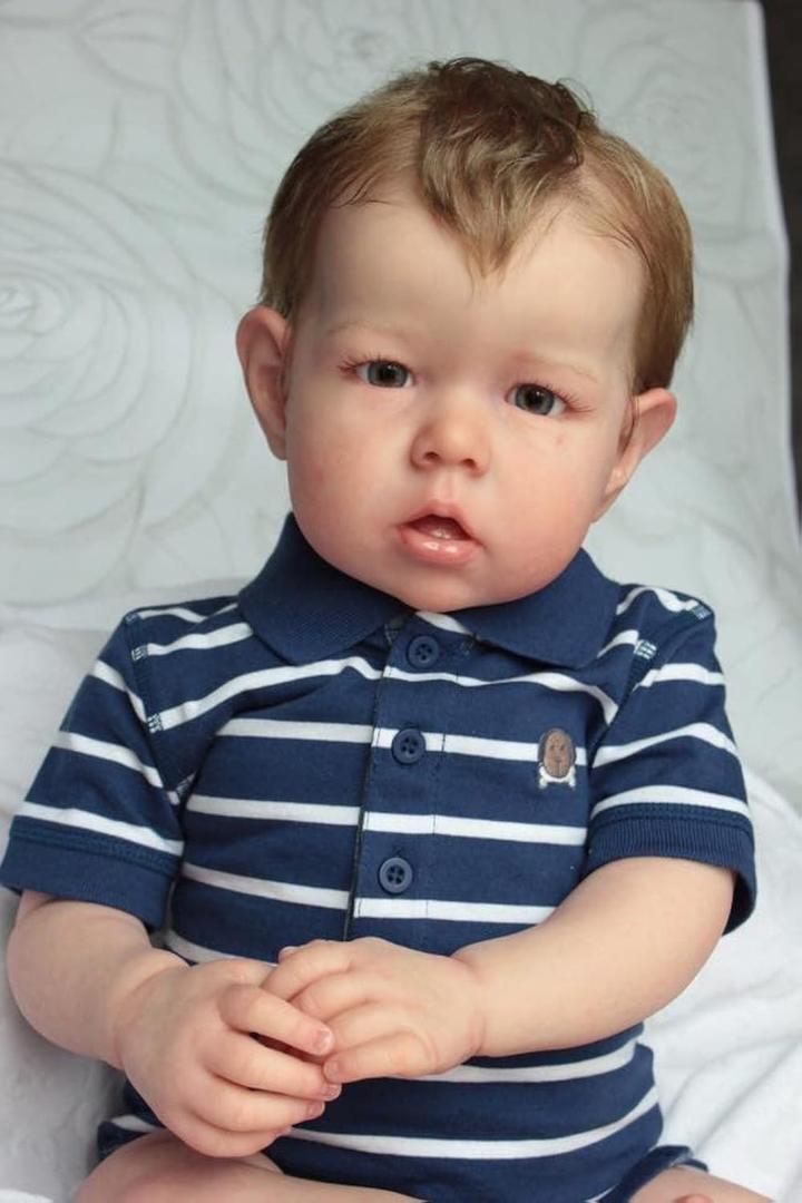 iCradle Reborn Baby Dolls 28 inch Realistic Silicone Vinyl Toddler Vinyl Lifelike Newborn Babies Toys for Kids Birthday for Age3+ (28inch Liam Blue Outfit)