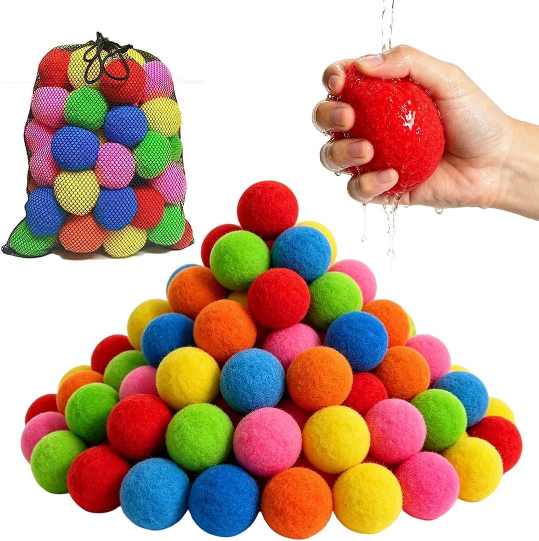 Reusable Water Balls Reusable Water Balloons Summer Toys Outdoor Water Toys Summer Outdoor Toys for Pool and Backyard Fun (Colourful-100pcs)