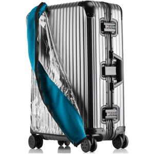 Transparent PVC Suitcase Cover, No Disassembly Required Clear Luggage Protector Suitcase Cover (26, Blue)