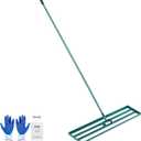 VEVOR Lawn Leveling Rake, 48"x10"" Level Lawn Tool, Heavy-Duty Lawn Leveler with 78" Steel Extended Handle, Yard Leveling Rake Suit for Garden, Golf Lawn, Farm, Green