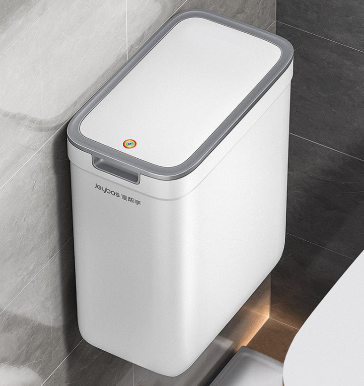 Joybos® Wall Mountable Narrow Trash Can with Lid, White