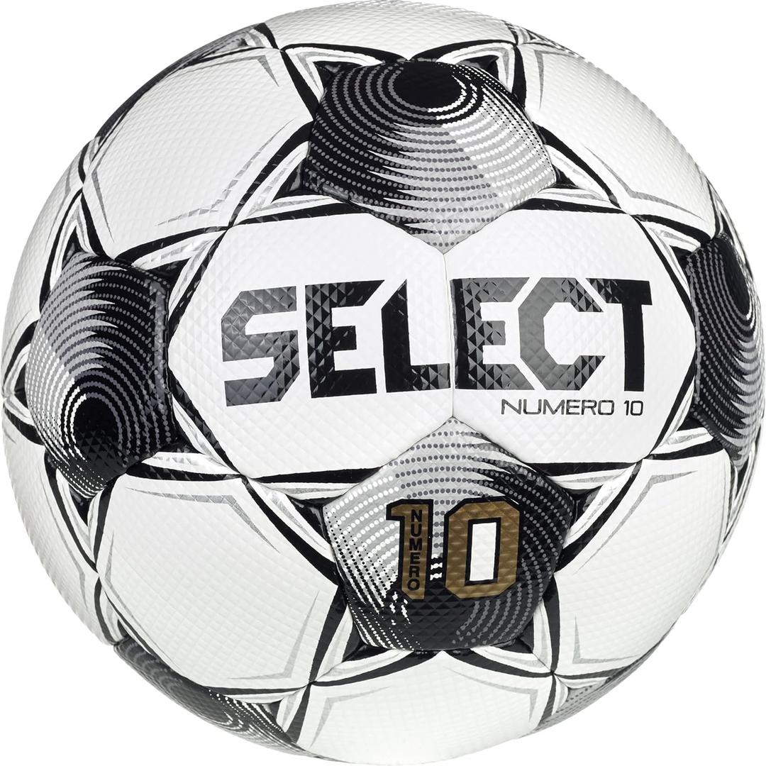 Select Numero 10 Soccer Ball, White/ Black/ Silver V25, Size 4