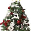 2ft Mini Tabletop Christmas Tree, Artificial Small Christmas Tree with Battery Operated Lights, Ornaments and Storage Bag, Mini Xmas Tree for Christmas Home Decorations