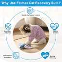 FEimaX Cat Recovery Suit for Spay Abdominal Wounds, Kitten Onesie Bodysuit with Zipper for Female and Male Cats After Surgery, Anti-Licking Pet Surgical Pajamas Long Sleeve Front Leg Prevent Shedding L