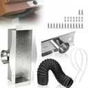 Under Cabinet 4" Toe Kick Vent Ducting Kit, Fits 4 Inch Cabinet Cavity, 4x10"/4x12" & 6" Round Floor Vents, Redirects Airflow, Improves Ventilation and HVAC Efficiency for Kitchen & Bathroom