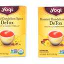 YOGI Organic 2 PACK (32 TEA BAGS )Tea Green Detox Herbal Blends Over 40 Different Flavors to choose from (ROASTED DANDELION SPICE DETOX)