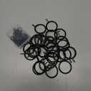 Hotop 30 Pcs Metal Drapery Curtain Rings 0.98/1.26/1.65 inch Interior Diameter and 30 Pcs Hanging Curtain Drapery Pin Hooks for Window Door Shower(Black,32 mm)