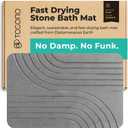 TOSORO - Stone Bath Mat Diatomaceous Earth Shower Mat Non-Slip Super Absorbent Diatomite Stone Bath Mats for Bathroom Floor Quick Drying Natural Easy to Clean (23.5 x 15) - Graphite
