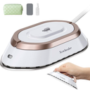 Newbealer Travel Iron with Dual Voltage - 120V/220V Lightweight Dry Iron for Clothes (No Steam), Non-Stick Ceramic Soleplate, 302℉ Heat Press Machine, w/Spray Bottle, Pouch & Silicone Stand (White)