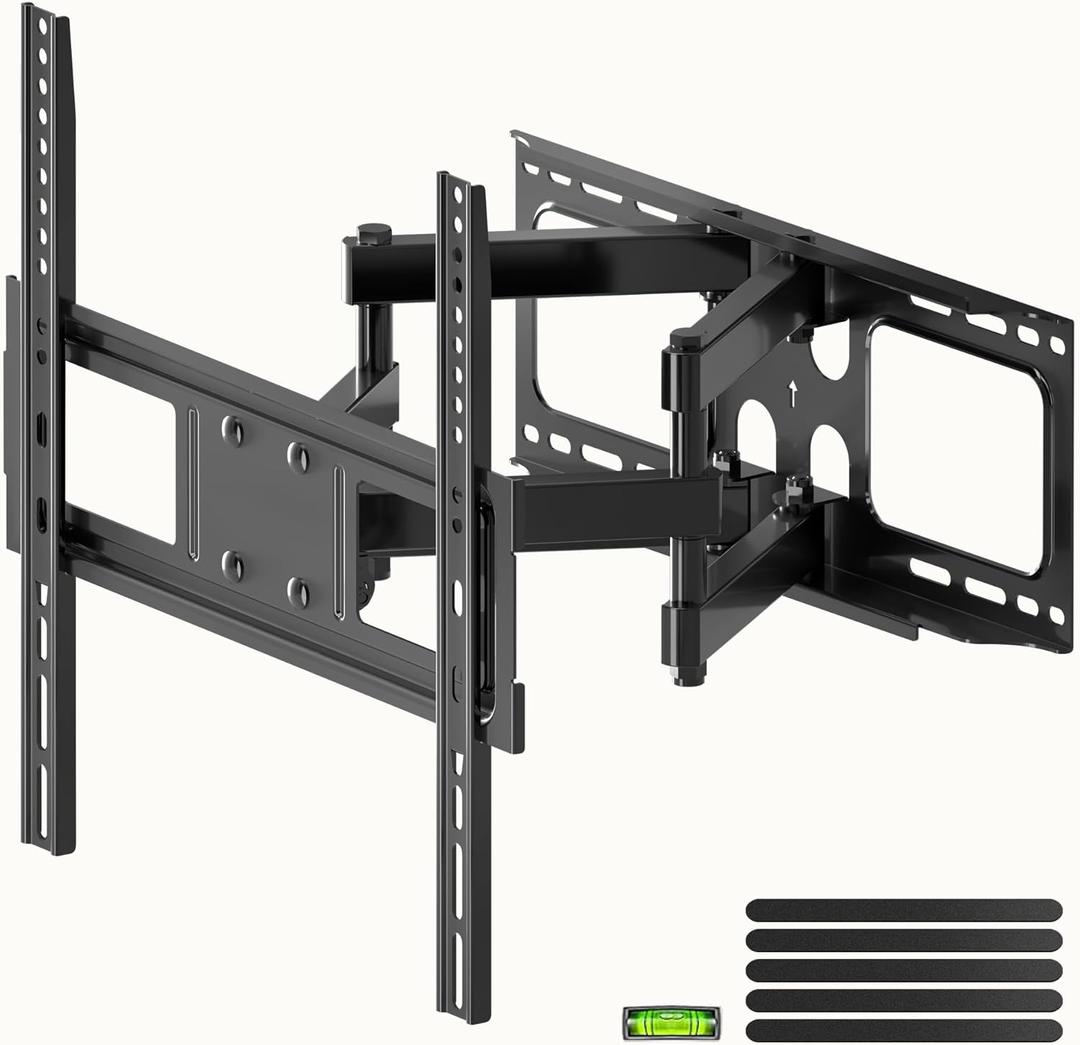 XINLEI Full Motion TV Wall Mount for Most 26"-70" Flat/Curved TV, Swivel Tilt Bracket with Articulating Dual Arms, Support 100lbs, Max VESA 400x400mm, Fits 12/16" Wood Stud (MA570)