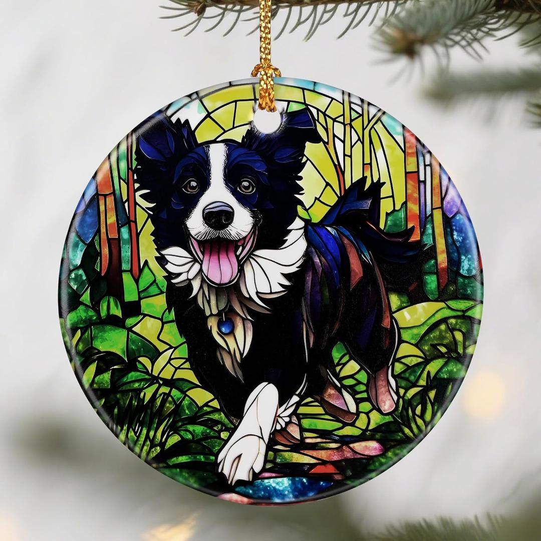 Loyal Border Collie Ornaments, Dog Christmas Ornaments: Christmas Tree Decorations, Holiday Decor, Stocking Stuffers, Gift Ideas, Xmas Gift, Dog Lover Gifts & Pet Lover Gifts