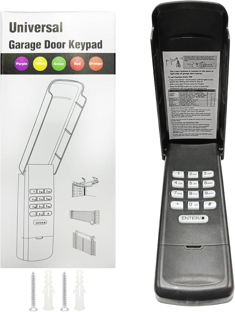 Universal Garage Door Opener Keypad for Liftmaster Chamberlain Craftsman Wayne Dalton Openers Produced Since 1993, Wireless Keypad Keyless Entry,Replaces 877/878MAX 377/977/877/66LM,SafeSecurity