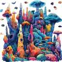 Qiuenisray Wooden Puzzles for Adults, Coral Ocean Jigsaw Puzzles 200 Pieces, FSC Certified Beautiful Wall Decor Puzzles, Irregular Creative Gift for Adults Family Game 11 x 11.2 in