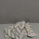 jinchan Striped Linen Kitchen Curtains 36 Inch Cafe Tier Curtains Balanced Stripe Farmhouse Small Drapes for Bathroom Laundry Over Sink Half Window Light Filtering 2 Panels Blue on Linen