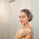 100PCS Disposable Shower Caps - Large Thick Clear Plastic Shower Cap for Women Reusable Waterproof and Men, Hair Cap for Deep Conditioning, Hotel Travel Essentials (22 inch)