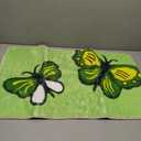 CTTWMW Green Butterfly Rug for Bathroom Bedroom, Cute Animal Bath Mat Non-Slip Plush Carpet Funny Aesthetic Decor Area Rug for Roomб 2 ft 6,5 inches x 1ft 7 inches