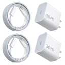 30W iPhone 16 Fast Charger Original, 30Watt USB C Charger Block with 6.6ft Woven USB C Cable, USBC Wall Chargers for iPhone 16e/ 16 Plus/ 16 Pro Max/ 15 Plus/ iPad Pro Type C Charger Fast Charging