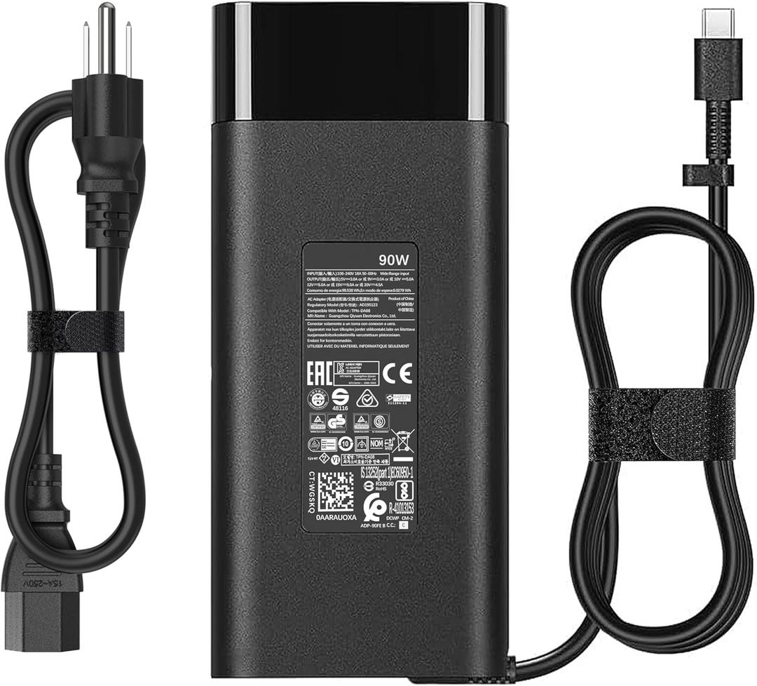 90W USB Type C Laptop Charger Compatible with HP Envy x360 14 15 16 17 Spectre x360 EliteBook 1040 G4 1040 G5 ZBook x2 G4,19.5V /4.5A 90W AC Adapter Charger