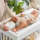 Ingenuity Contoured Changing Pad Includes Waterproof Changing Liner and Safety Fastening Strap with Quick-Release Buckle