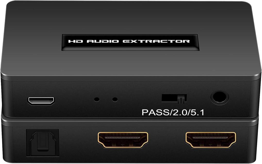 HDMI Audio Extractor Splitter hdmi to hdmi 3.5mm Audio Adapter Converter with Spdif Output Support 1080P 3D Compatable for PS4 Fire Stick Blu-Ray Player etc.