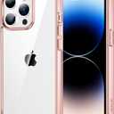JETech Case for iPhone 14 Pro Max 6.7-Inch, Non-Yellowing Shockproof Phone Bumper Cover, Anti-Scratch Clear Back (Rose Gold)