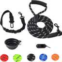 2PCS Dog Leashes Set,1PCS 6 FT Black Dog Leashes with Comfortable Padded Handle,1PCS Adjustable Dog Seat Belt,High Reflective Threads,1/2 inch Heavy Duty Dog Leash for Medium and Large Dogs.