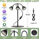 QCQHDU Grow Lights for Indoor Plants Full Spectrum,81 LED Triple-Bulb Plant Growing for Seed Starting Lamp with 3/9/12H Timer, Adjustable Gooseneck with Base,3 Switch Modes