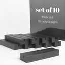 10 Pack Black Wood Place Card Holder - Events Party Tabletop Sign Holder - Table Place Cards - Table Sign Stand - Stands for Name Cards for Wedding, Party, Birthday. (Thick Slot 10pcs Black Wood)
