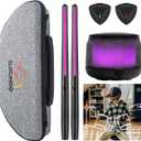 Virtual Air Drum Set, Electric Air Drum Sticks Kit, Carbon Fiber Drum Sticks & Pedals & Bluetooth Adapter Speaker, Electric Drum Set for Kids Beginners Adults (Black)